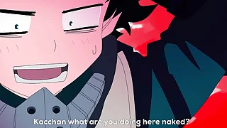 Midoriya gives close by his ass to his straight team up Bakugo